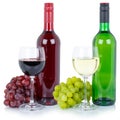 Wines wine tasting collection bottle red white green alcohol grapes isolated Royalty Free Stock Photo