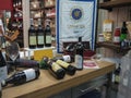 Wineshop with bottles of wine on display for sale in Rome