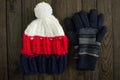 Winetr hat and gloves Royalty Free Stock Photo