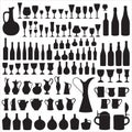Wineware silhouettes Royalty Free Stock Photo