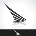 Wing abstract Logo template for flight company, air shipping, airlines logotype or emblem