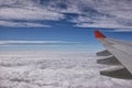 Wing aircraft clouds Royalty Free Stock Photo