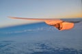 Wing of a aircraft with jet engine Royalty Free Stock Photo