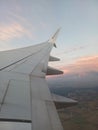 The wing of the airplane. Royalty Free Stock Photo