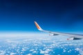 Wing of airplane from window Royalty Free Stock Photo