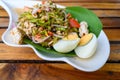 Wing Bean Sea food Salad with boiled eggs