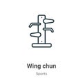 Wing chun outline vector icon. Thin line black wing chun icon, flat vector simple element illustration from editable sports and Royalty Free Stock Photo