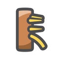 Wing Chun wooden dummy training equipment Vector icon Cartoon illustration. Royalty Free Stock Photo