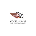 Wing and cloud logo design Royalty Free Stock Photo