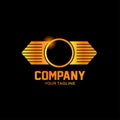 wing company flat logo design template