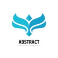 Wing concept logo design. Abstract bird creative sign. Vector illustration.