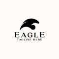 Wing Eagle Head Negative Space Logo Template Isolated in White Backgroun