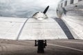 Wing and engine old transport aircraft Royalty Free Stock Photo