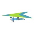 Wing hang glider icon, cartoon style