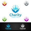 Wing Helping Hand Charity Foundation Creative Logo for Voluntary Church or Charity Donation