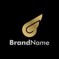 Wing hero initial logo creative concept Royalty Free Stock Photo