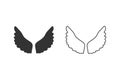 Wing icon set. Vector illustration Royalty Free Stock Photo