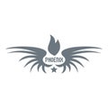 wing logo, simple gray style