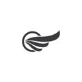 wing logo template vector icon illustration Royalty Free Stock Photo