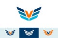 Wing Military Letter V Logo Royalty Free Stock Photo