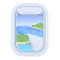 Wing plane jet vacation icon cartoon vector. Clouds discover Royalty Free Stock Photo