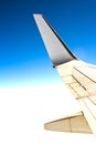 Wing plane in the sky Royalty Free Stock Photo