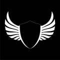 Wing Shield logo isolated on dark background Royalty Free Stock Photo