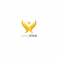 Wing Star Logo. Letter W Logo Royalty Free Stock Photo