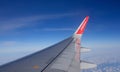 Wing of Vietjet airplane in the air Royalty Free Stock Photo