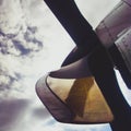 Wing view atr42 Royalty Free Stock Photo