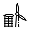 Wing of windmill fell away icon vector outline illustration