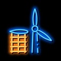 wing of windmill fell away neon glow icon illustration