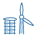 wing of windmill fell away doodle icon hand drawn illustration