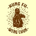 wingchun kungfu logo vector for t-shirt or printing product