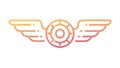 Winged Abstract Gear Icon, Symbolizing Efficient Progress and Automation, vector design Generative AI Royalty Free Stock Photo