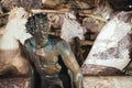 Detail from Satyr bronze statue 1575 of Giambologna, in Neptune fountain Piazza della Signoria, Florence Royalty Free Stock Photo