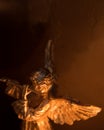 Winged Angel Playing Flute Royalty Free Stock Photo