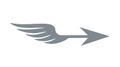 Winged Arrow Symbol - Forward Motion, Direction, Speed and Progress Concept Royalty Free Stock Photo