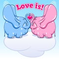 Winged baby elephant in love Royalty Free Stock Photo