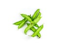 Winged beans on white background isolate. Vegetables to eat with chili paste. Green vegetables Royalty Free Stock Photo