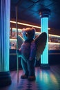 Winged Bear Partying at Nightclub