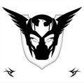 Winged Black Mask over the shield