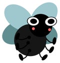 Winged bug character. Funny cartoon flying beetle Royalty Free Stock Photo