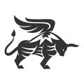 Winged bull Icon Illustration Brand Identity isolated