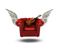 Winged Comfort Chair and Violin