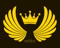 Winged Emblem for Your Company. Wing Silhouette for Heraldry, Tattoo, Logo