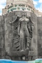 Winged female figure representing Victory on Monumento a los Caidos Royalty Free Stock Photo