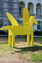 Winged flying horses Pegasus sculptures in front of the Krasinski Palace Royalty Free Stock Photo