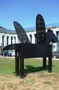 Winged flying horses Pegasus sculptures in front of the Krasinski Palace Royalty Free Stock Photo