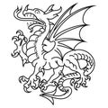 Winged heraldic dragon